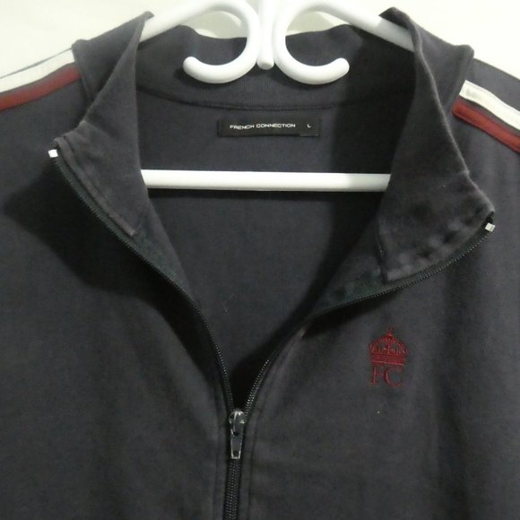 FRENCH CONNECTION, FCUK, size large, full zip striped light jacket, 100% cotton - Picture 5 of 16